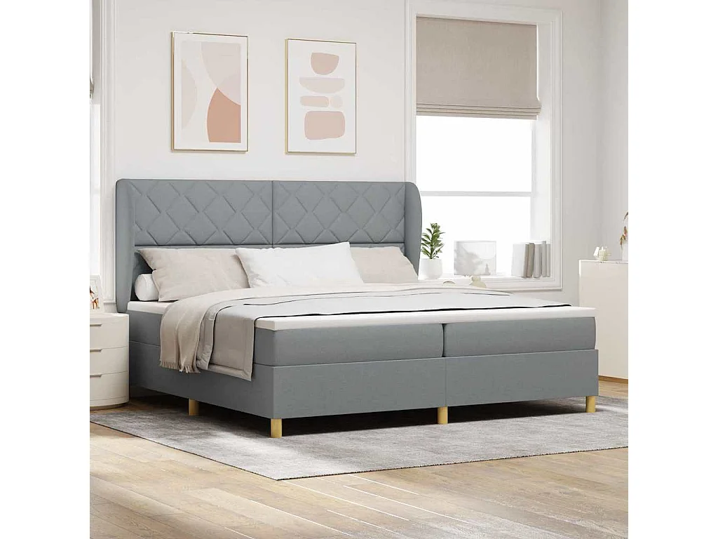 Cadre de lit avec matelas gris foncé 90x190 cm Gris clair