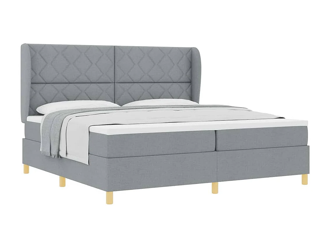 Cadre de lit avec matelas gris foncé 90x190 cm Gris clair