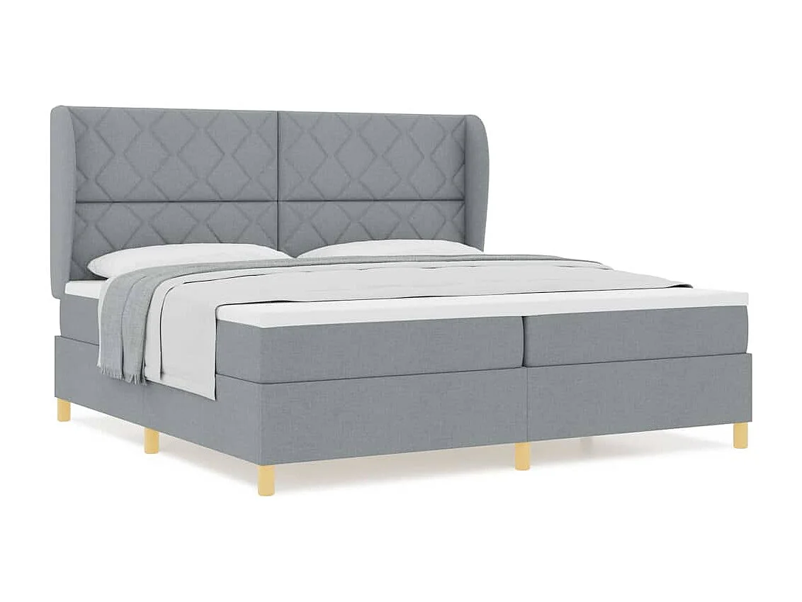 Cadre de lit avec matelas gris foncé 90x190 cm Gris clair