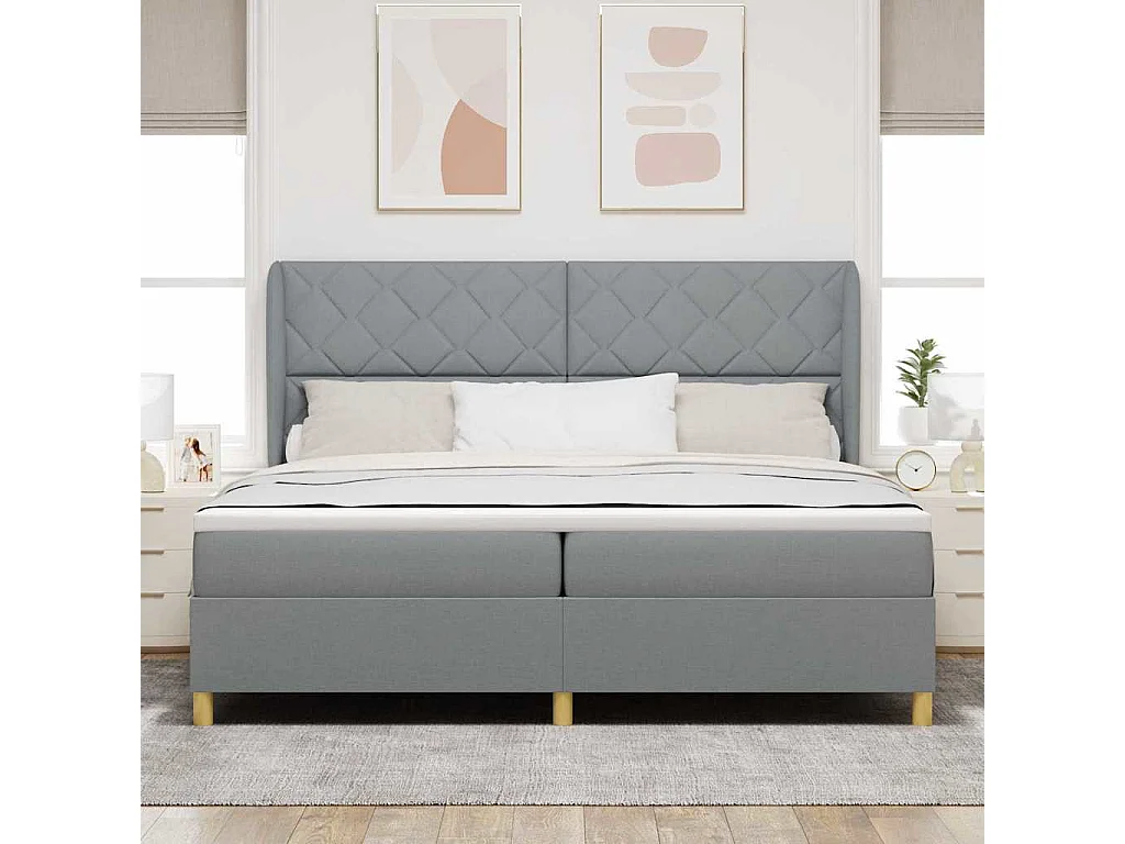 Cadre de lit avec matelas gris foncé 90x190 cm Gris clair