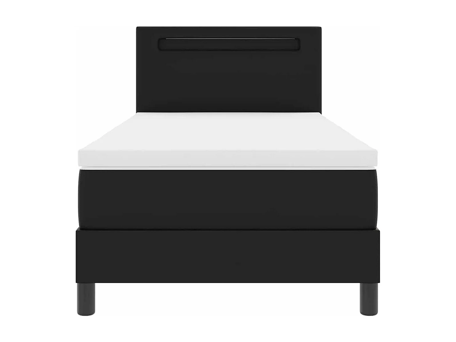 Cadre de lit avec matelas Noir 90 x 200 cm Faux cuir