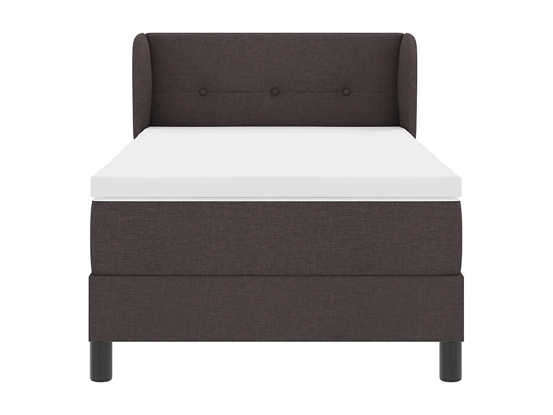 Cama box spring com colchão Castanho escuro 90 x 200 cm tecido