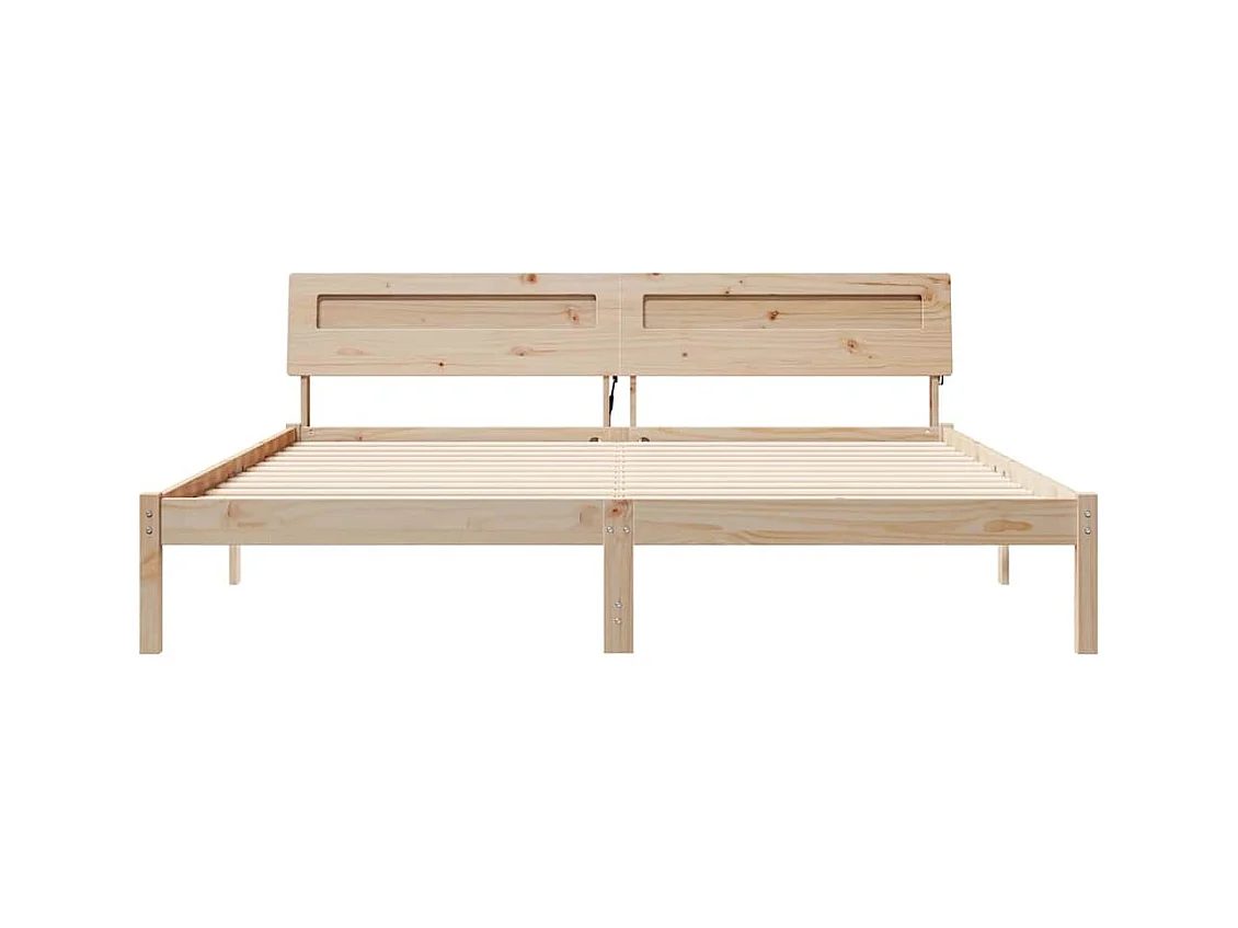 Estrutura da Cama com luzes de tira LED Castanho 200 x 200 cm