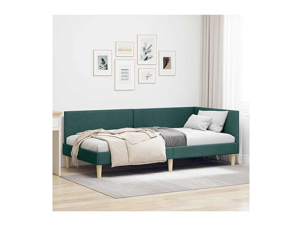 Cadre de lit d'angle Autre Vert foncé 100 x 200 cm