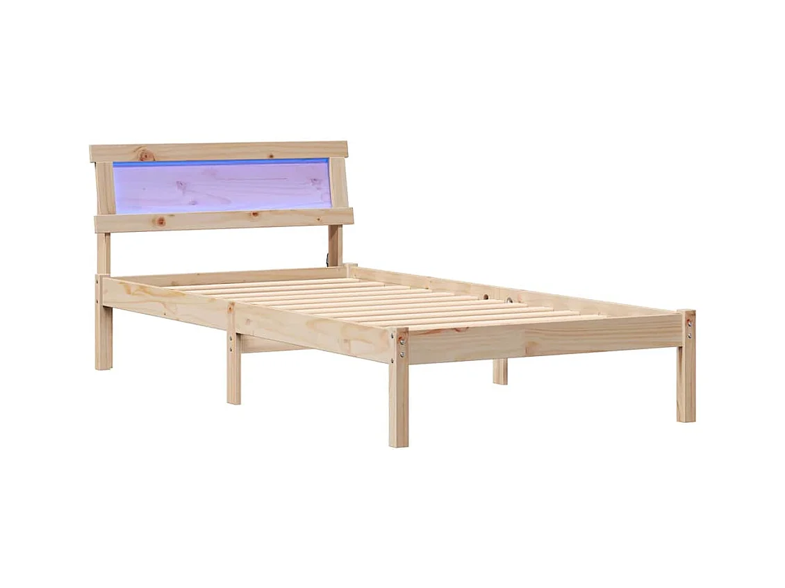 Estrutura da Cama Castanho 90 x 190 cm Madeira de pinho maciça