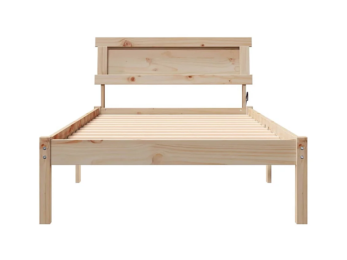 Estrutura da Cama Castanho 90 x 190 cm Madeira de pinho maciça