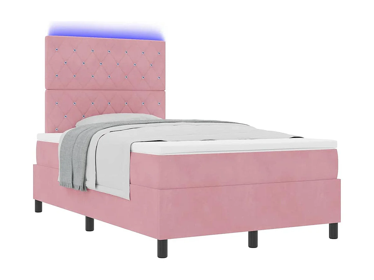 Cadre de lit avec matelas Rose 120 x 190 cm Velours