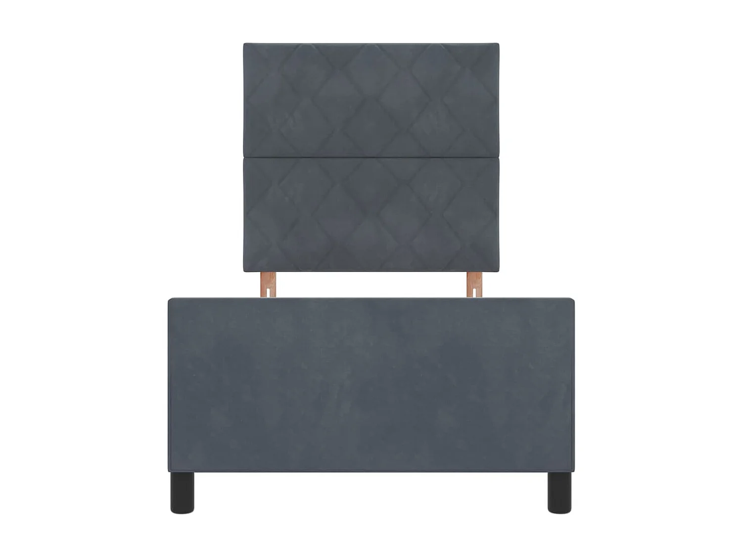 Cadre de lit avec tête de lit Gris foncé 100 x 200 cm Velours