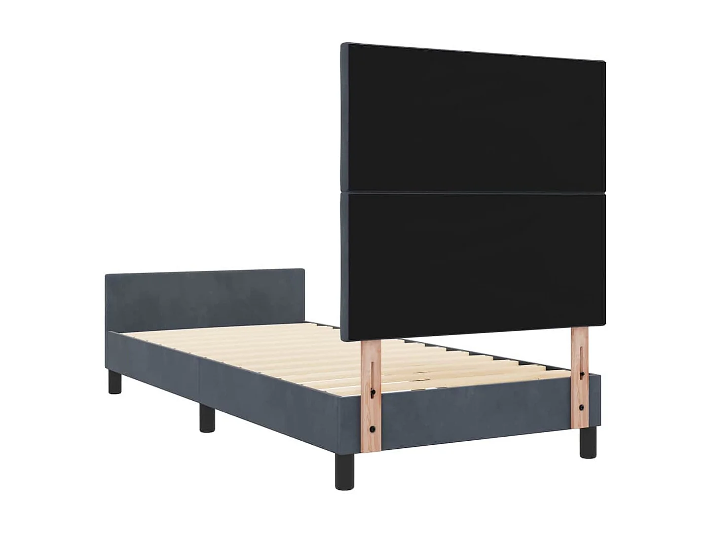 Bedframe met hoofdeinde Donkergrijs 100 x 200 cm Fluweel