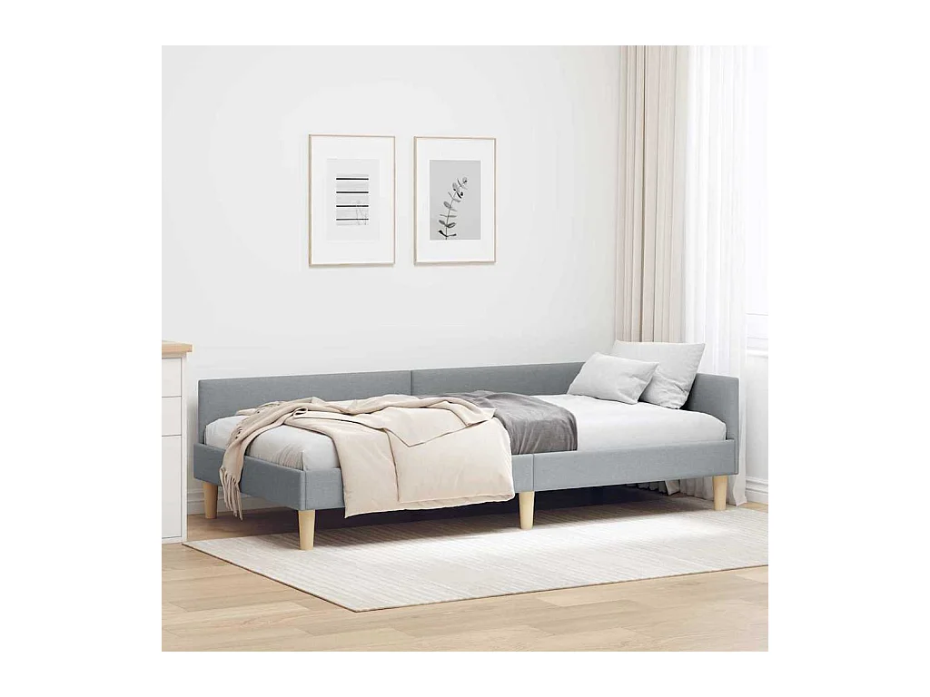 Cadre de lit d'angle Autre Gris clair 90 x 190 cm