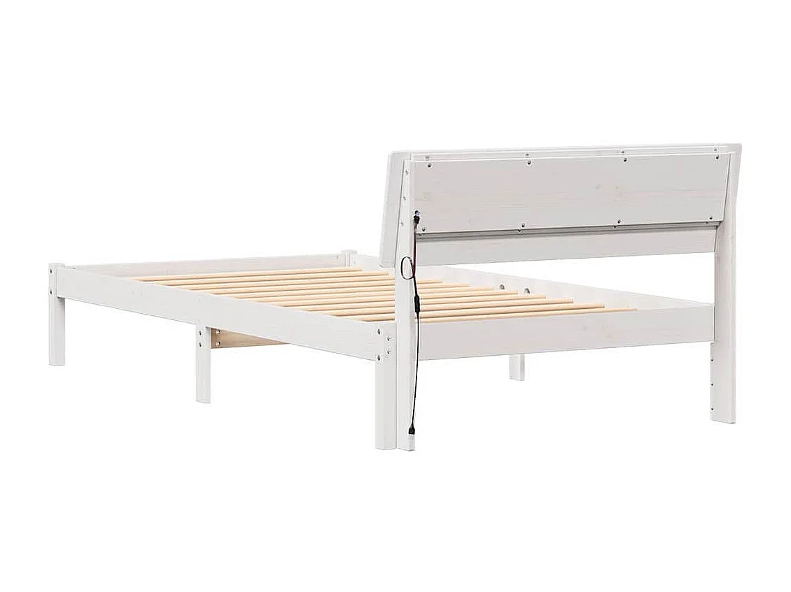 Bedframe met hoofdeinde Wit 80 x 200 cm Massief grenenhout
