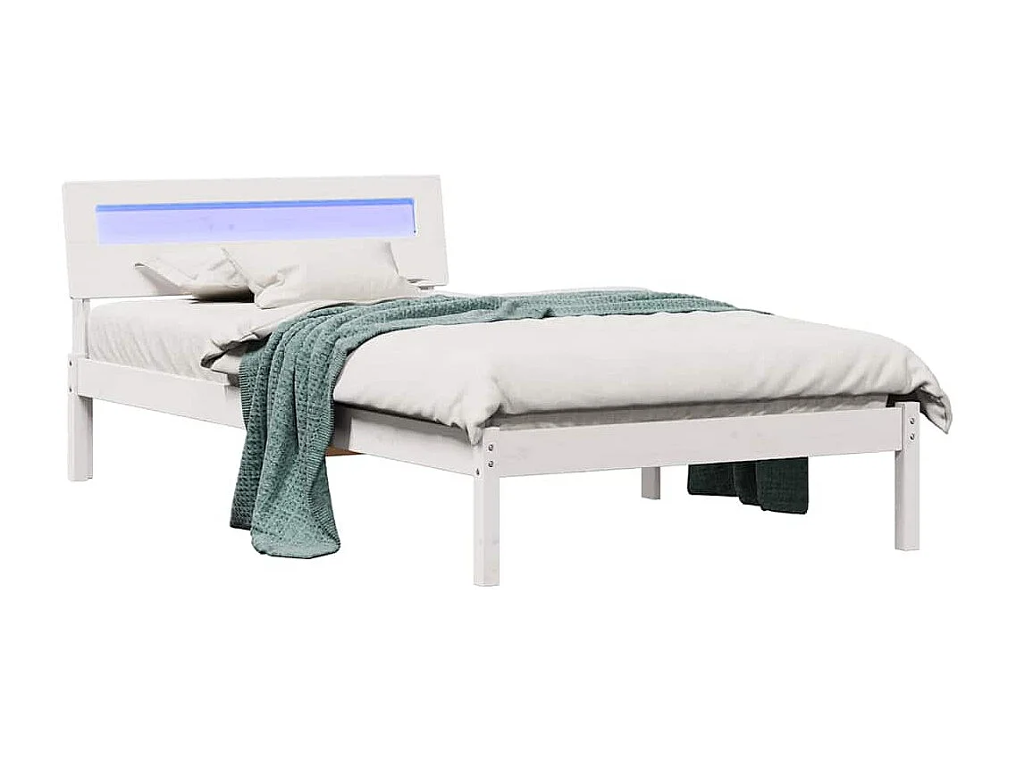 Cadre de lit Blanc 80 x 200 cm Bois massif en pin