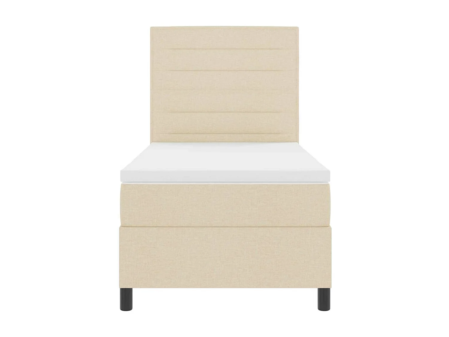 Cadre de lit avec matelas Crème 80 x 200 cm tissu