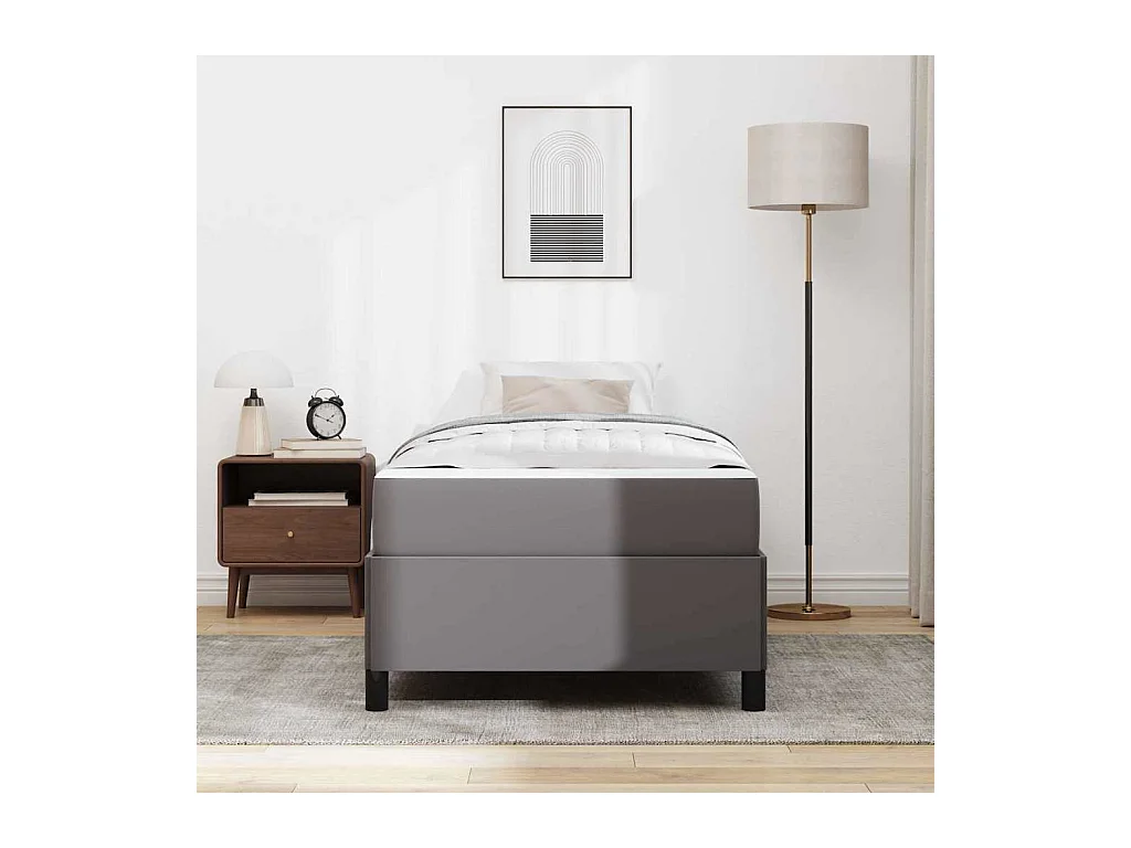 Estructura de cama con colchón con colchón Gris 100 x 200 cm