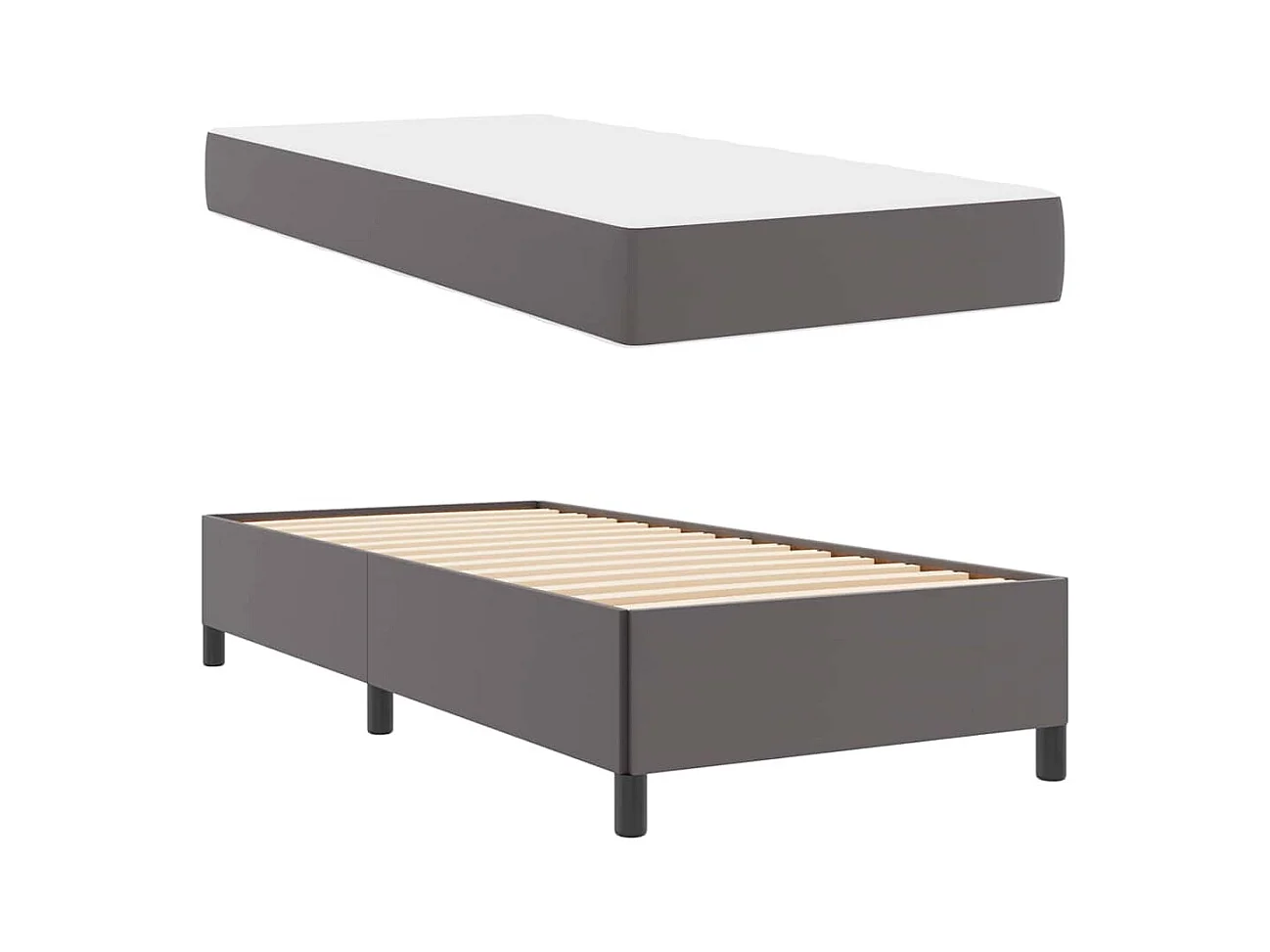 Estructura de cama con colchón con colchón Gris 100 x 200 cm