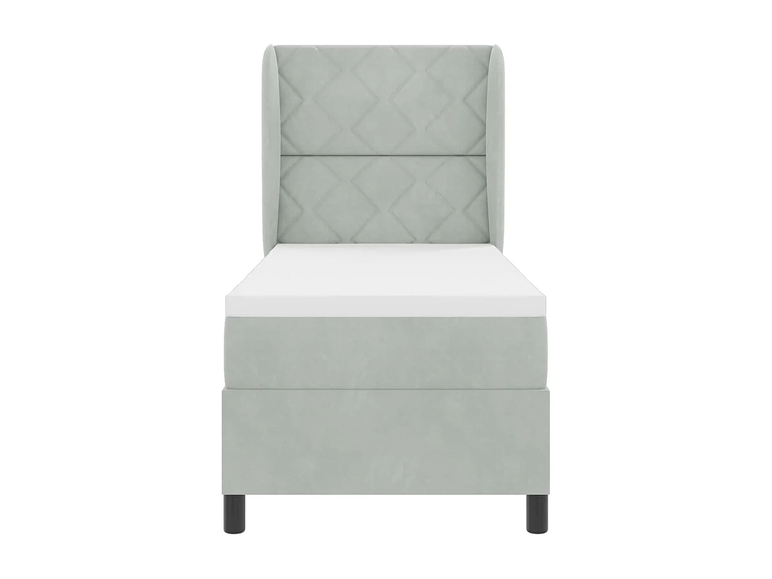 Cadre de lit avec matelas Gris clair 80 x 200 cm Velours