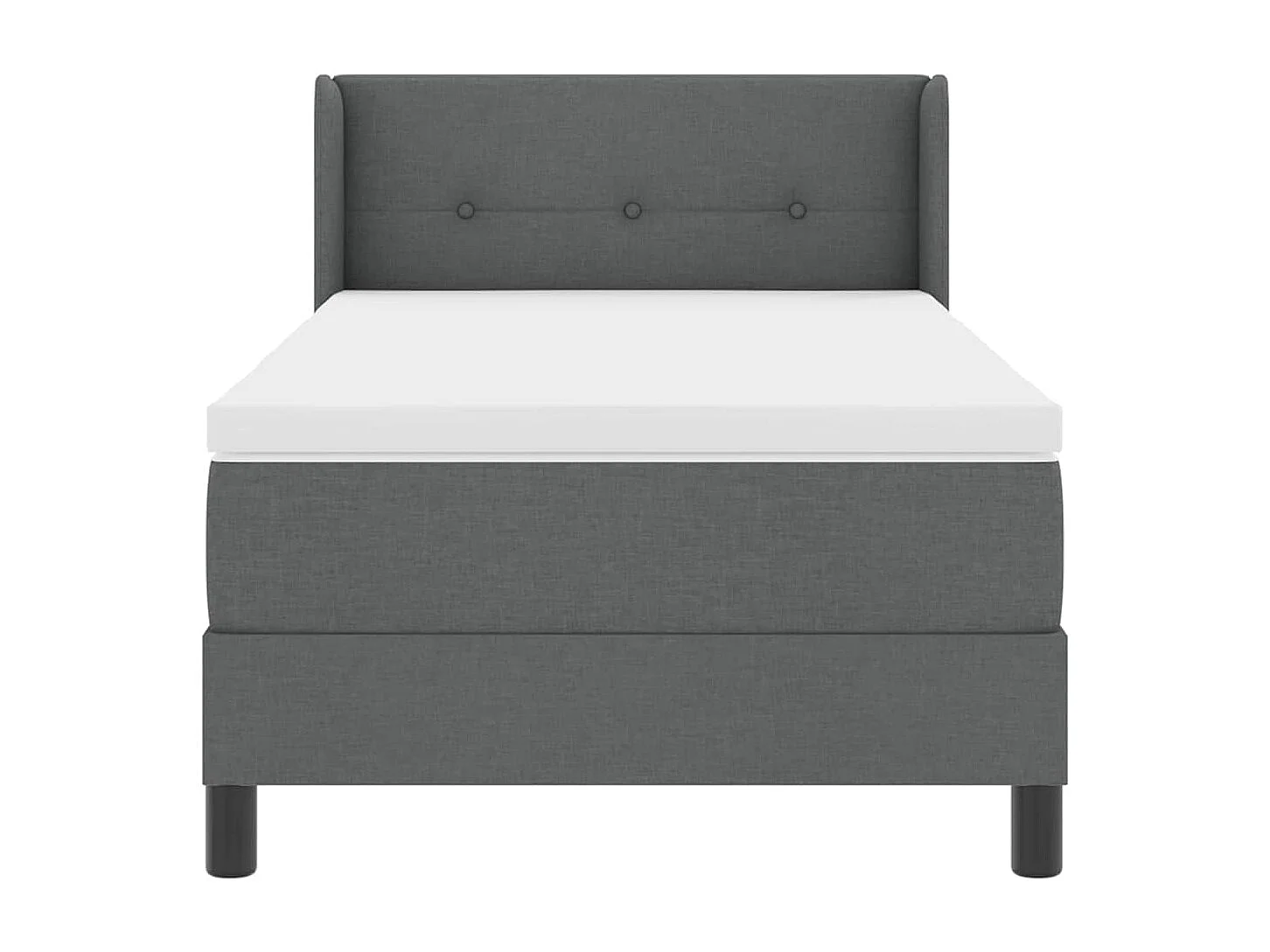 Cama box spring com colchão Cinzento escuro 90 x 190 cm