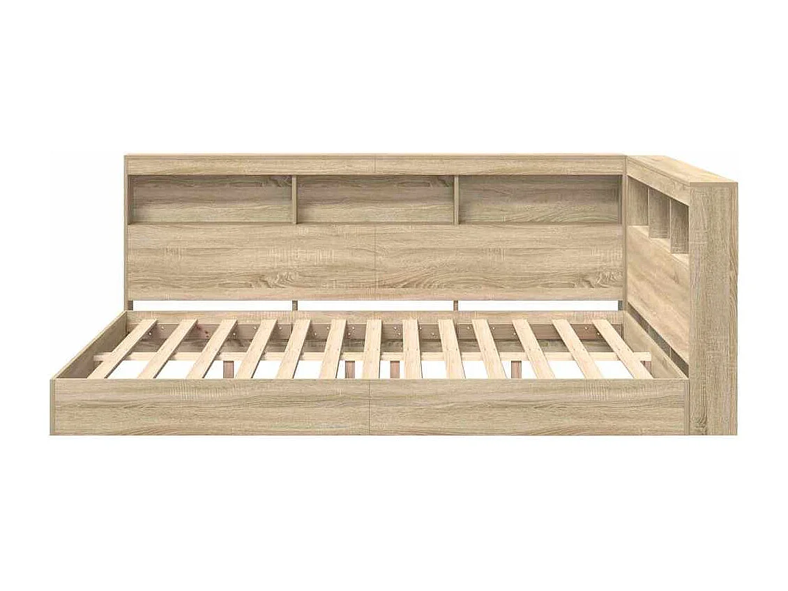 Cama con Estantería con cabecera Roble Sonoma 160 x 200 cm
