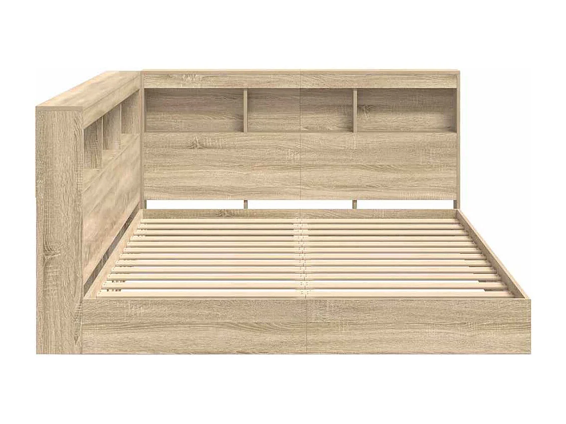 Lit Bibliothèque Chêne sonoma 160 x 200 cm Bois d'ingénierie