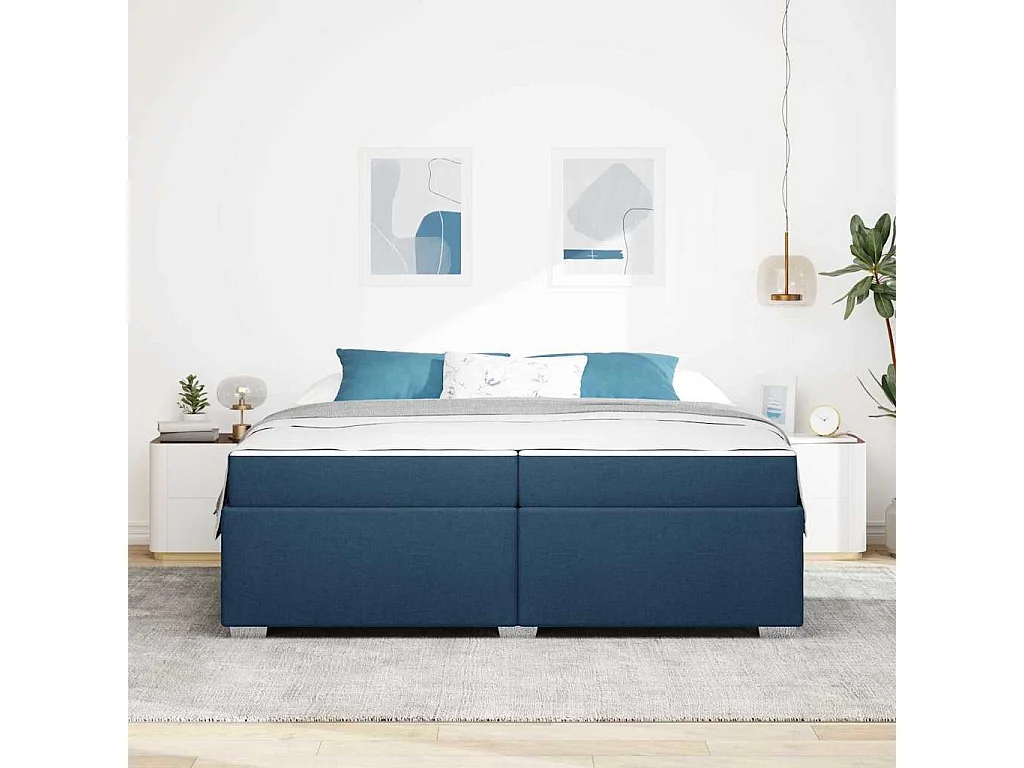 Estructura de cama Azul 200 x 200 cm tela