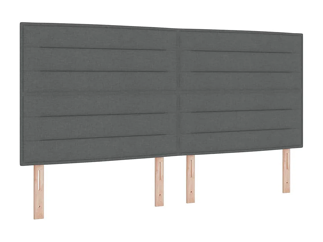 Cadre de lit avec matelas Gris foncé 200 x 200 cm tissu