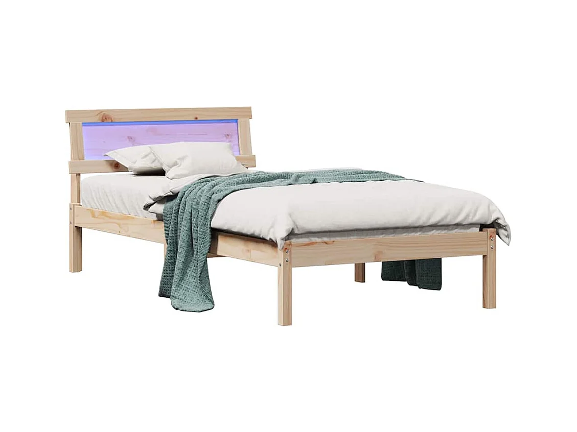 Cadre de lit Marron 100 x 200 cm Bois massif en pin