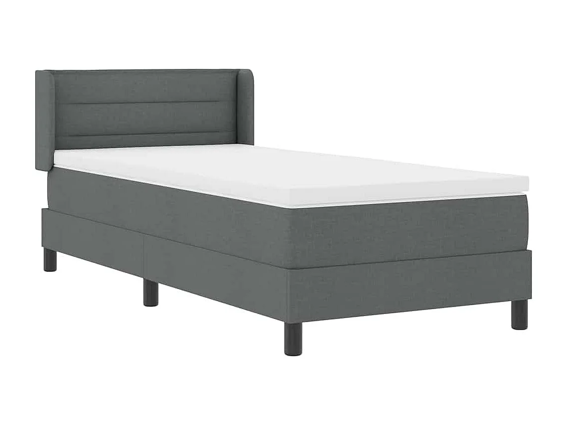 Cadre de lit avec matelas avec matelas Gris foncé 90 x 200 cm