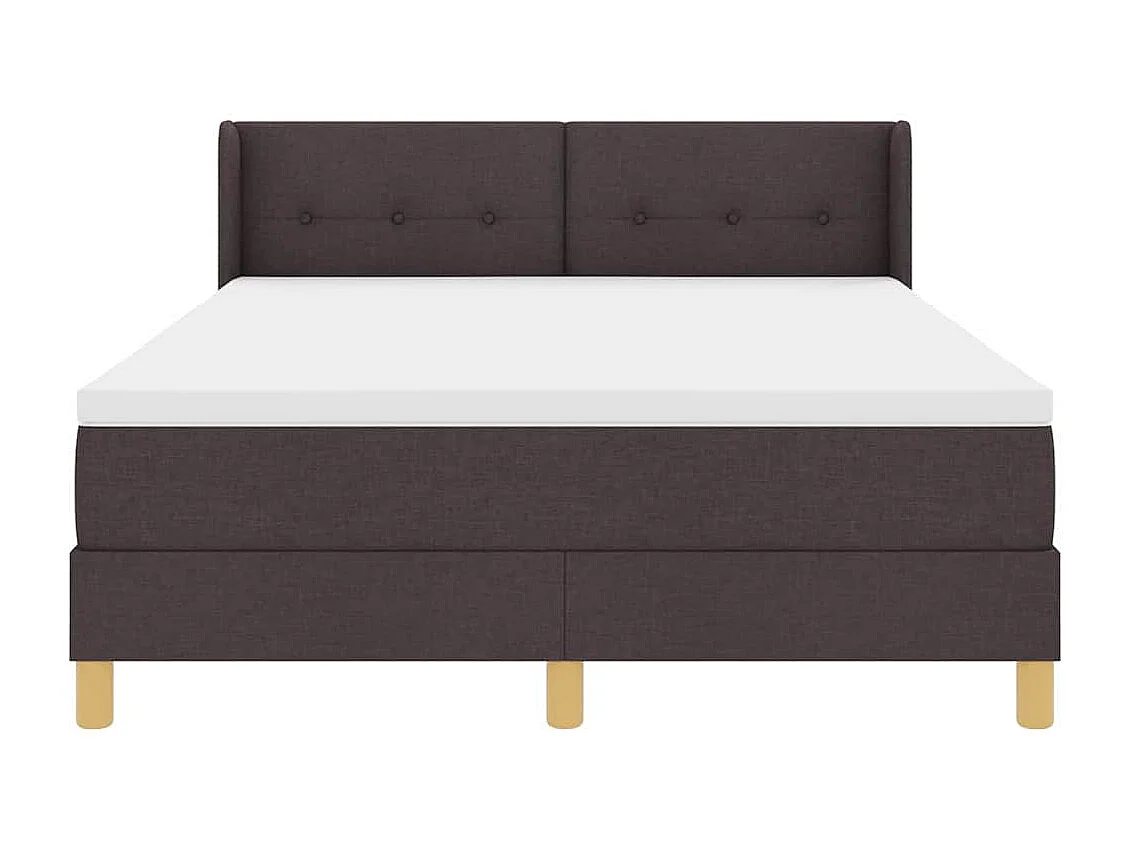 Cama tipo Box Spring Marrón oscuro 140 x 200 cm Tapicería