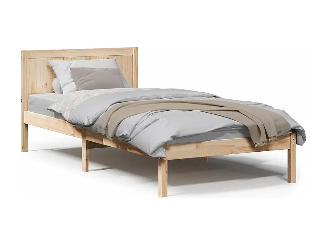 Cadre de lit Marron 75 x 190 cm Bois de pin massif