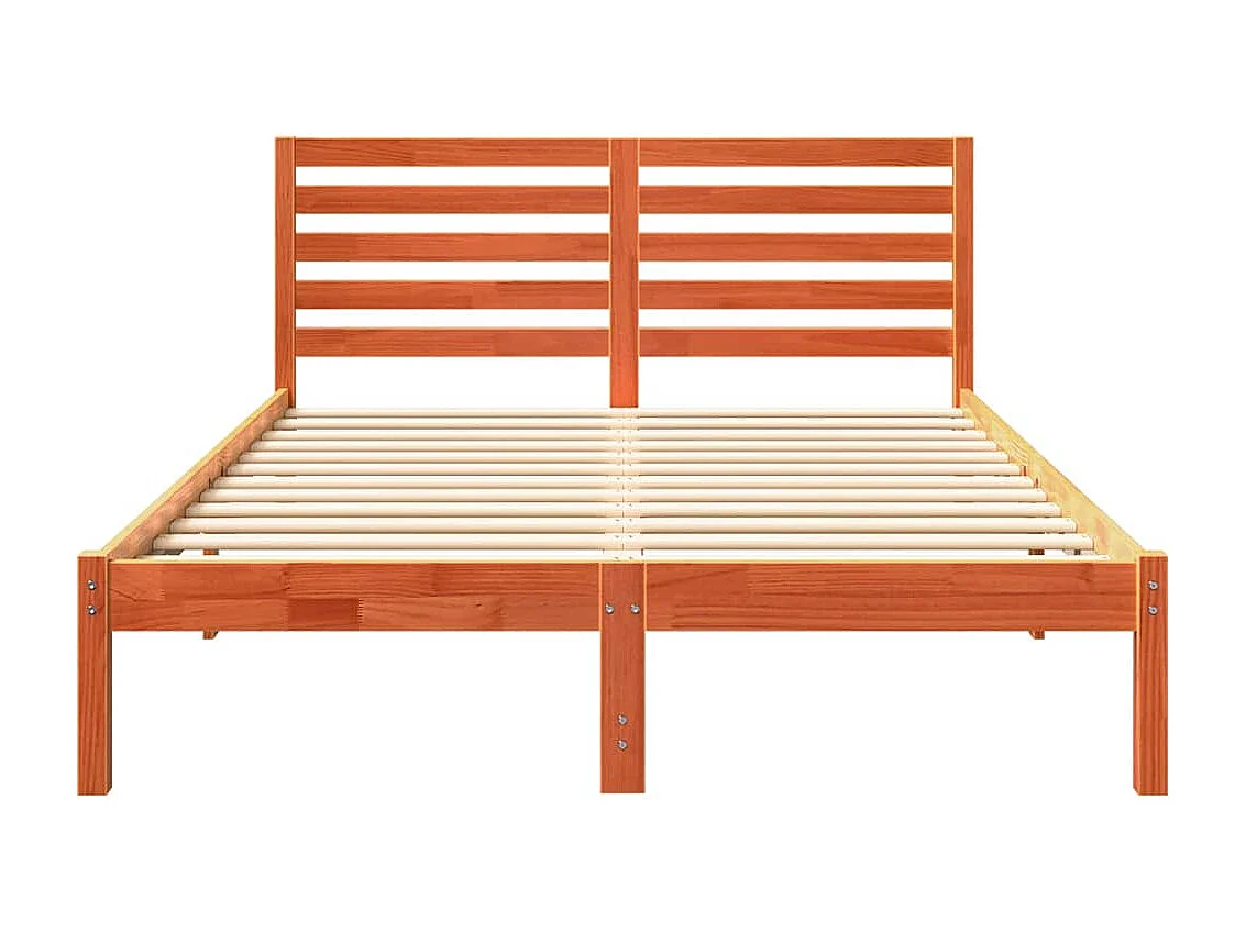 Cadre de lit Marron cire 140 x 190 cm Bois massif en pin