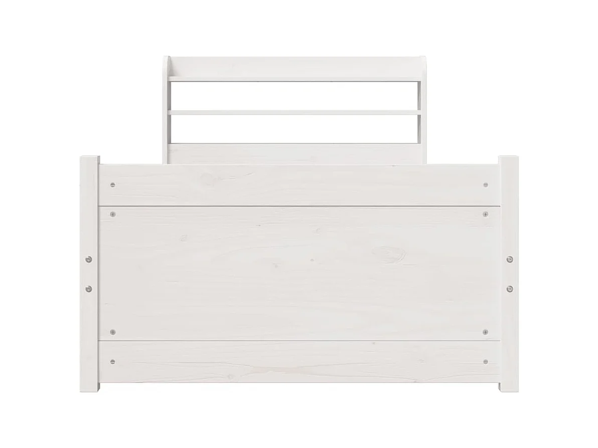 Cadre de lit avec tête de lit sans matelas blanc 100x200 cm