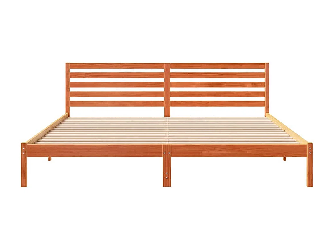 Estructura de cama con cabecera Marrón cera 200 x 210 cm