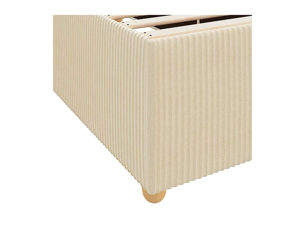 Cadre de lit avec matelas avec matelas Crème 100 x 200 cm tissu