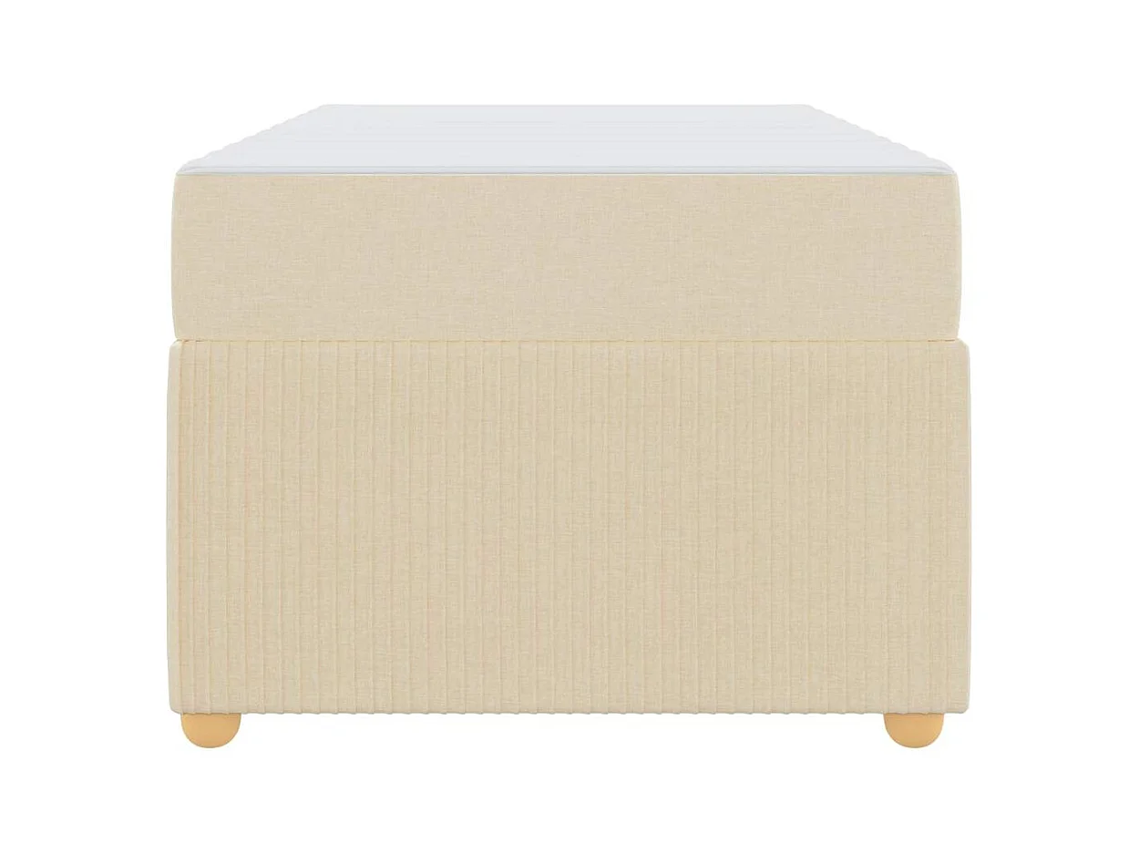 Cadre de lit avec matelas avec matelas Crème 100 x 200 cm tissu