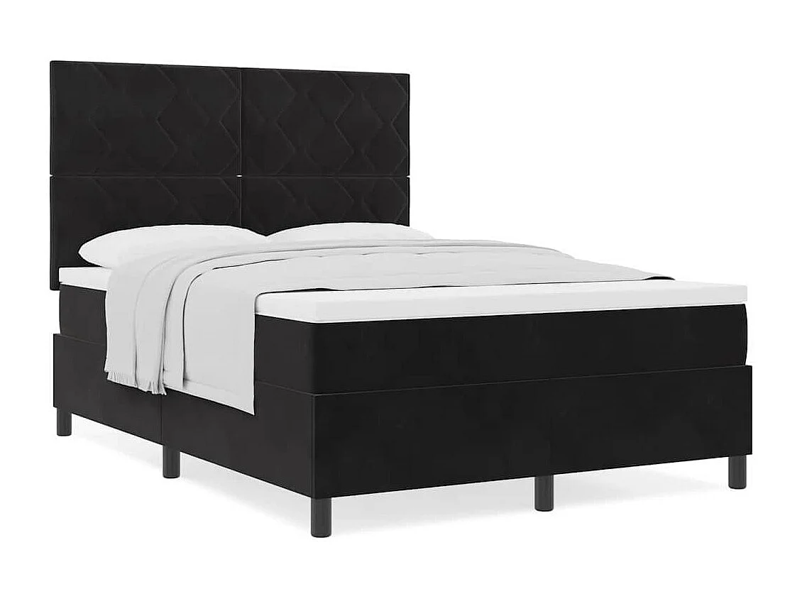 Cadre de lit avec matelas Noir 140 x 200 cm Velours