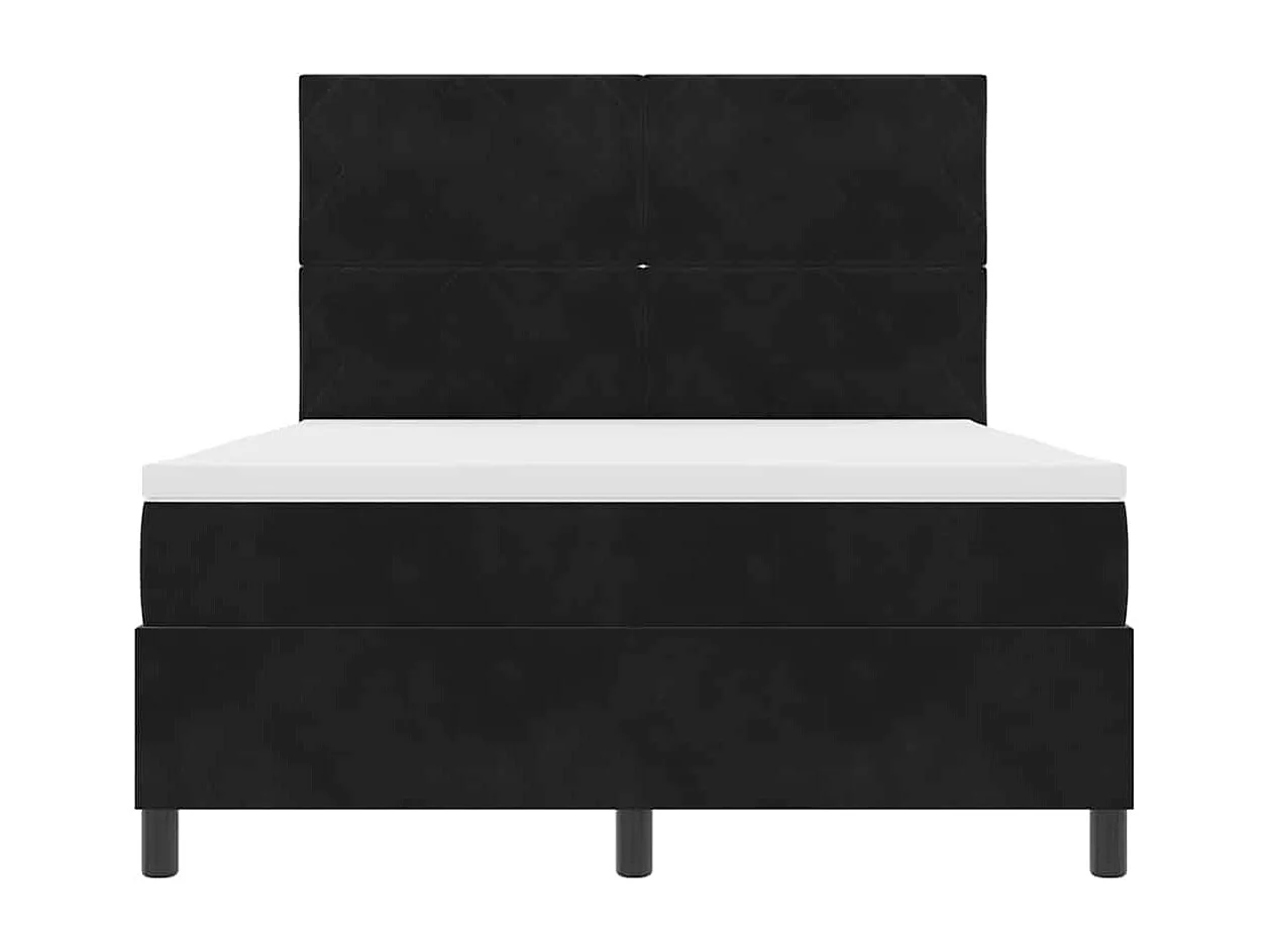 Cadre de lit avec matelas Noir 140 x 200 cm Velours