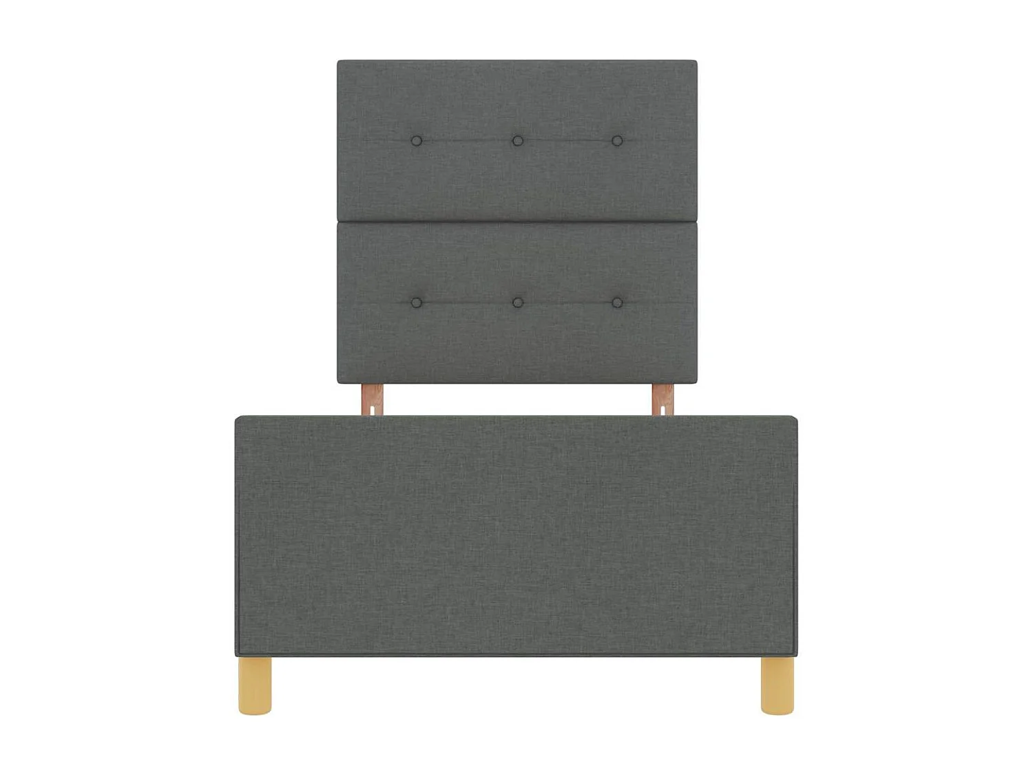 Estructura de cama con cabecera Gris oscuro 90 x 190 cm tela
