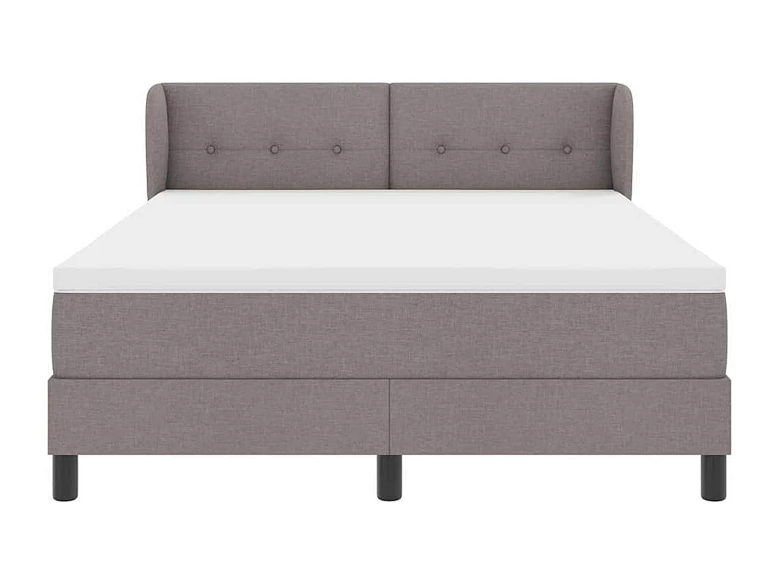 Cama box spring con colchón con colchón Taupé 140 x 200 cm tela