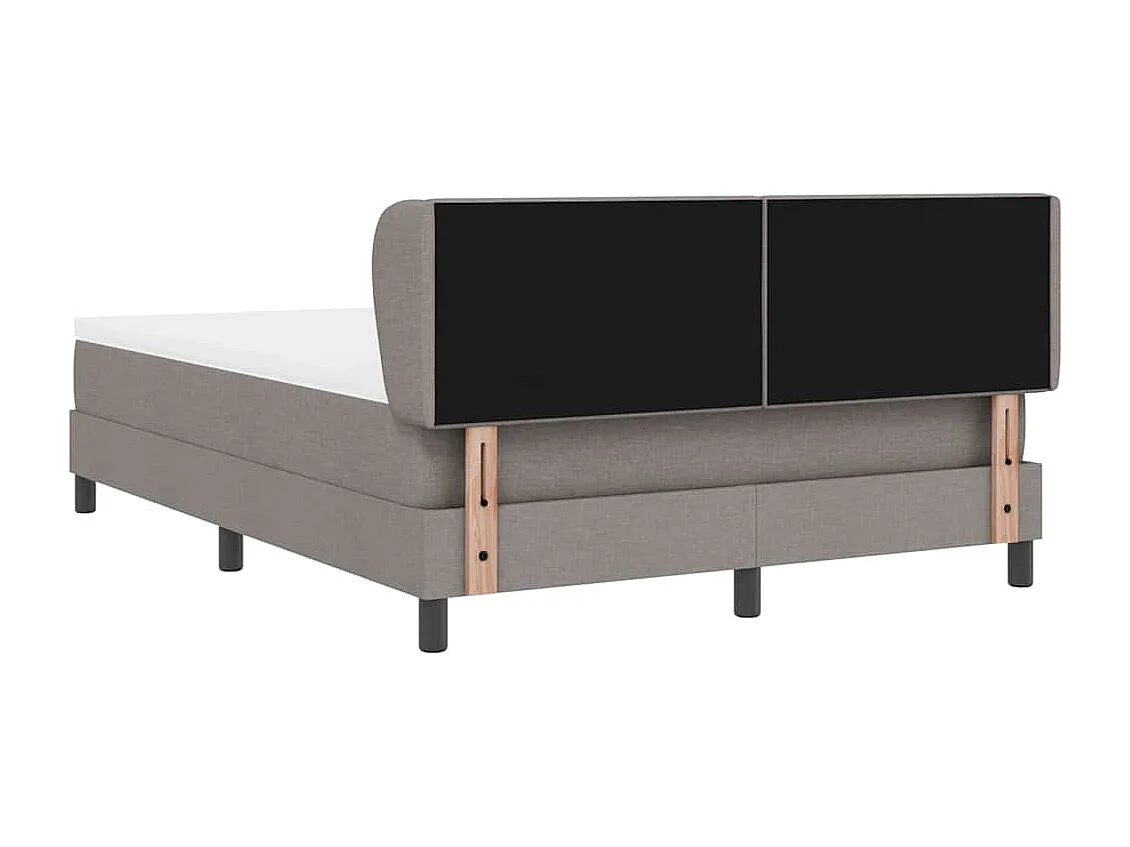 Cama box spring con colchón con colchón Taupé 140 x 200 cm tela