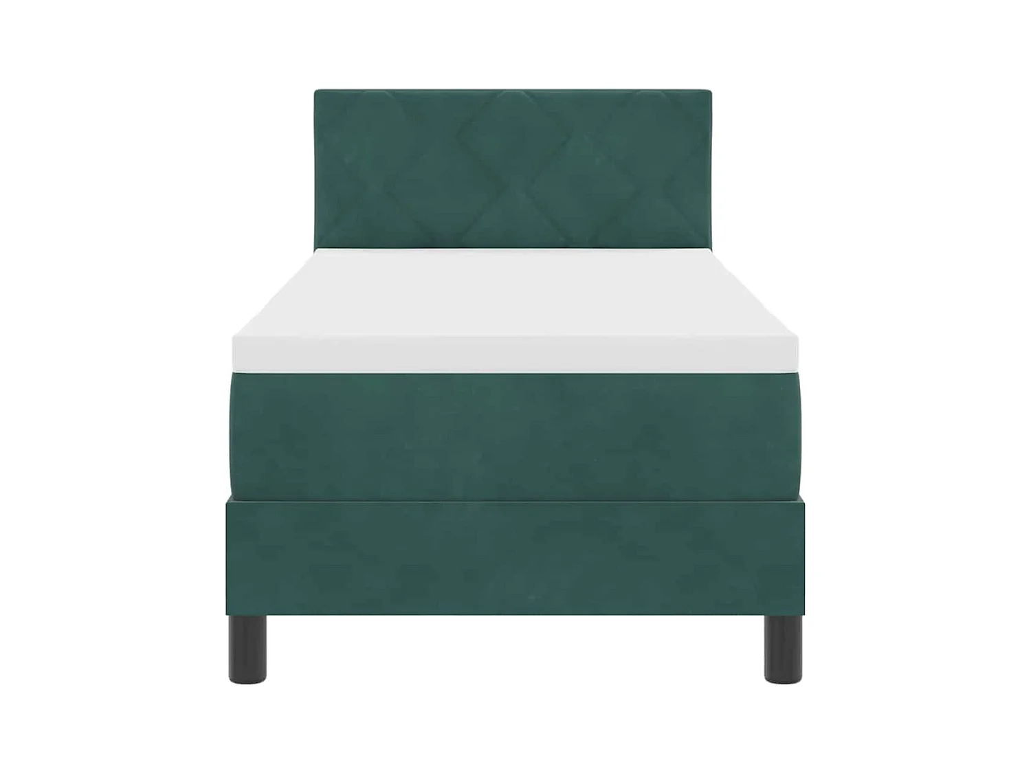 Cadre de lit avec matelas Vert foncé 80 x 200 cm tissu