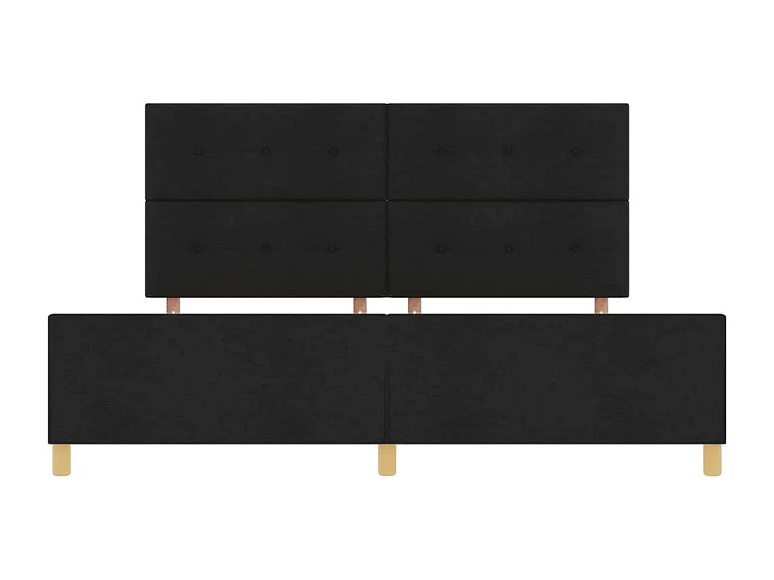 Cadre de lit avec tête de lit Noir 200 x 200 cm tissu