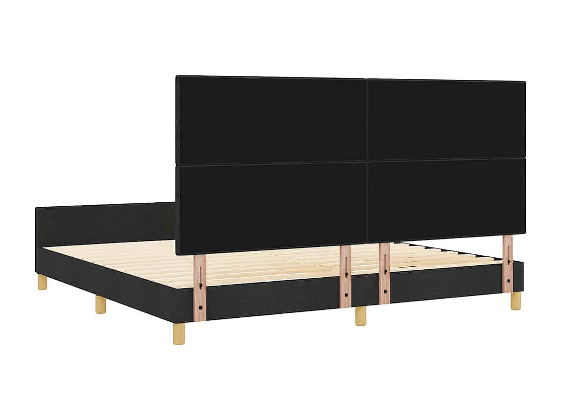 Cadre de lit avec tête de lit Noir 200 x 200 cm tissu