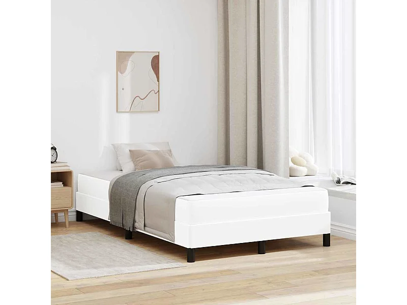 Cama con colchón Blanco puro 120 x 190 cm Cuero sintético