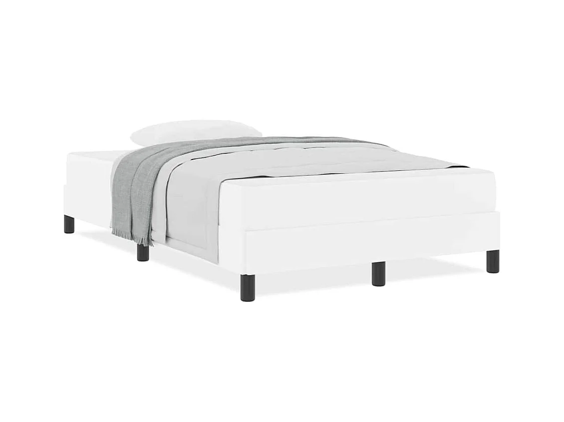 Cama con colchón Blanco puro 120 x 190 cm Cuero sintético
