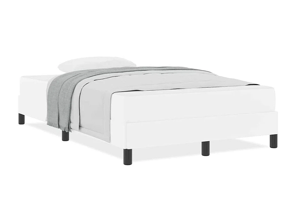 Cama con colchón Blanco puro 120 x 190 cm Cuero sintético
