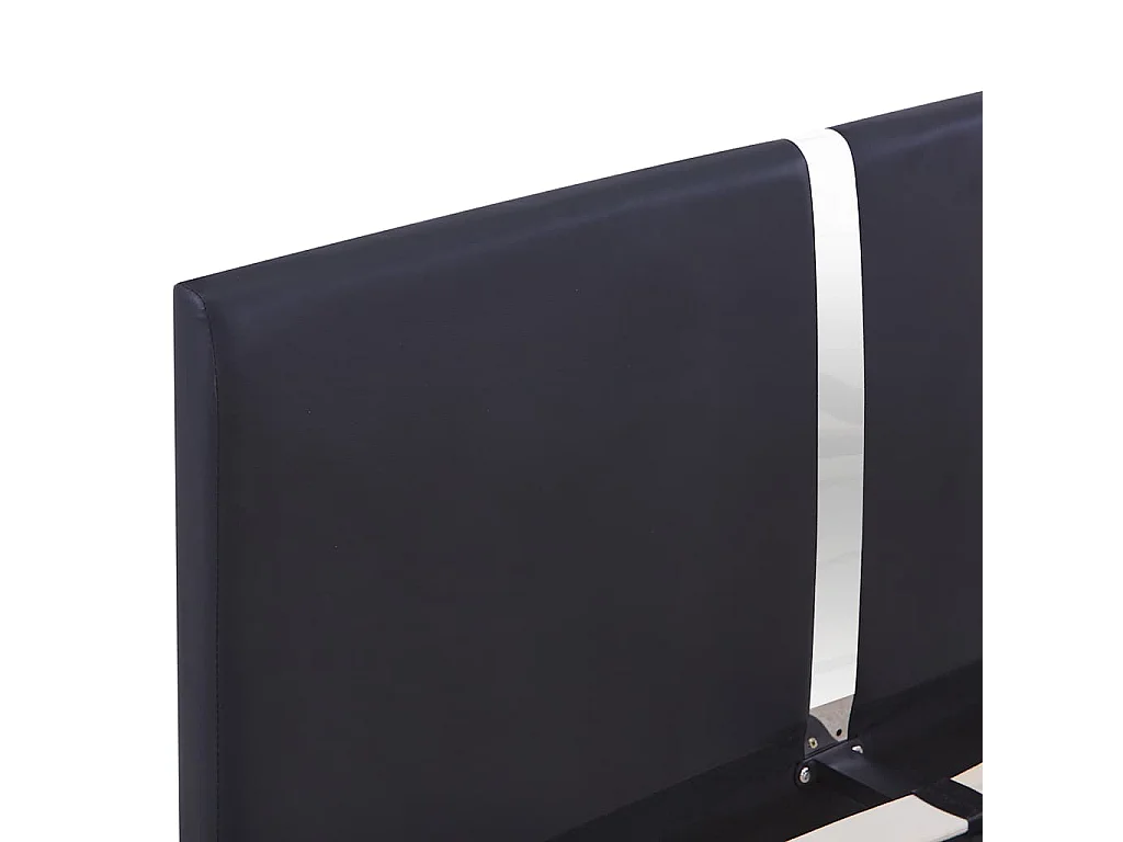 Estructura de cama sin colchón cuero sintética negra 135x190 cm