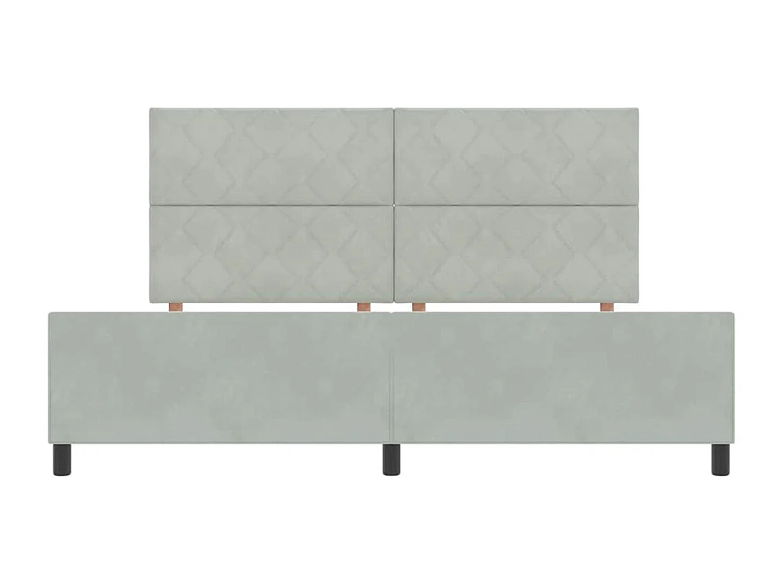 Cadre de lit avec tête de lit Gris clair 200 x 200 cm Velours