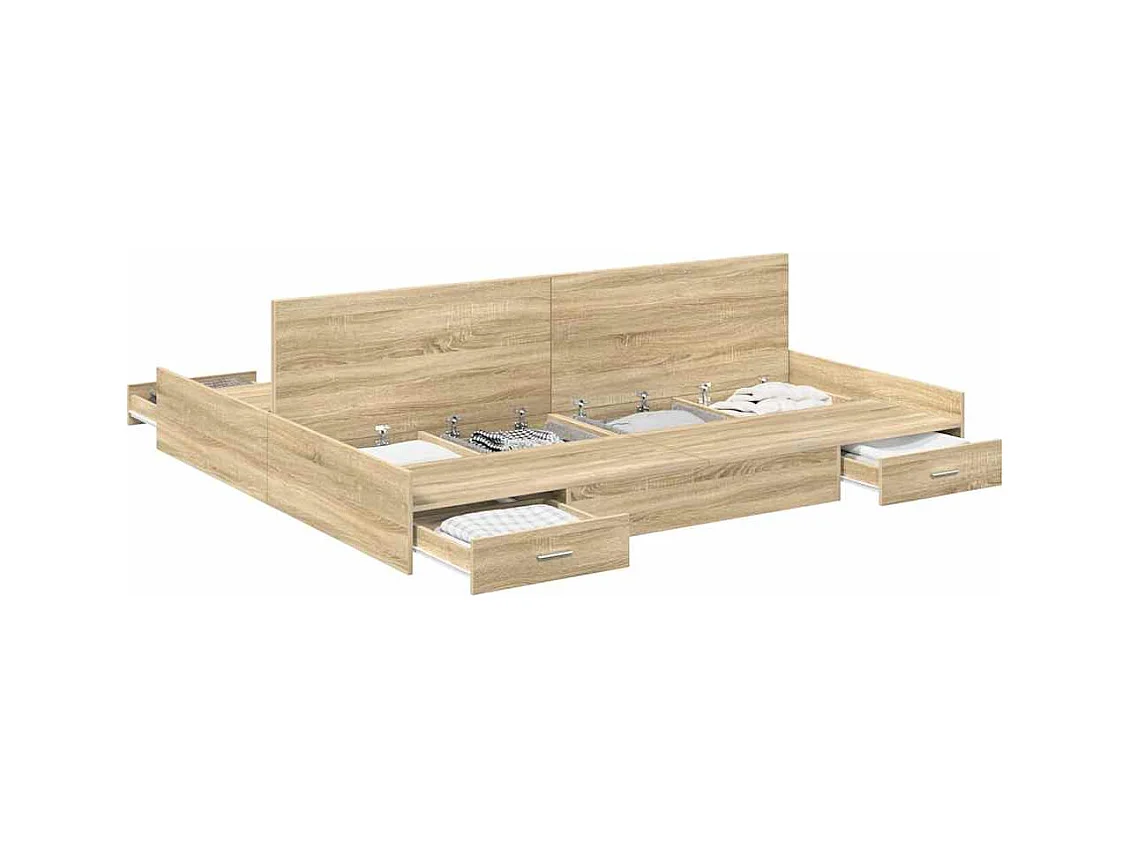 Cadre de lit avec rangement Chêne sonoma 180 x 200 cm