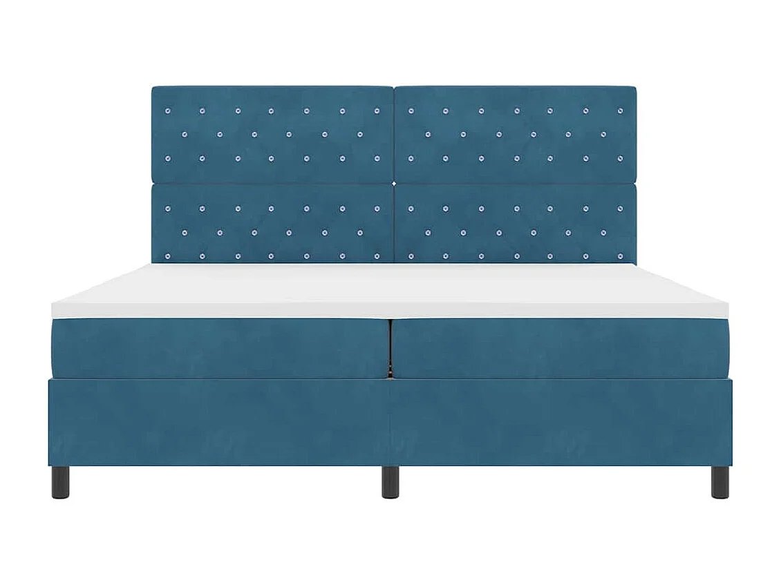 Cama tipo Box Spring Azul oscuro 200 x 200 cm Terciopelo