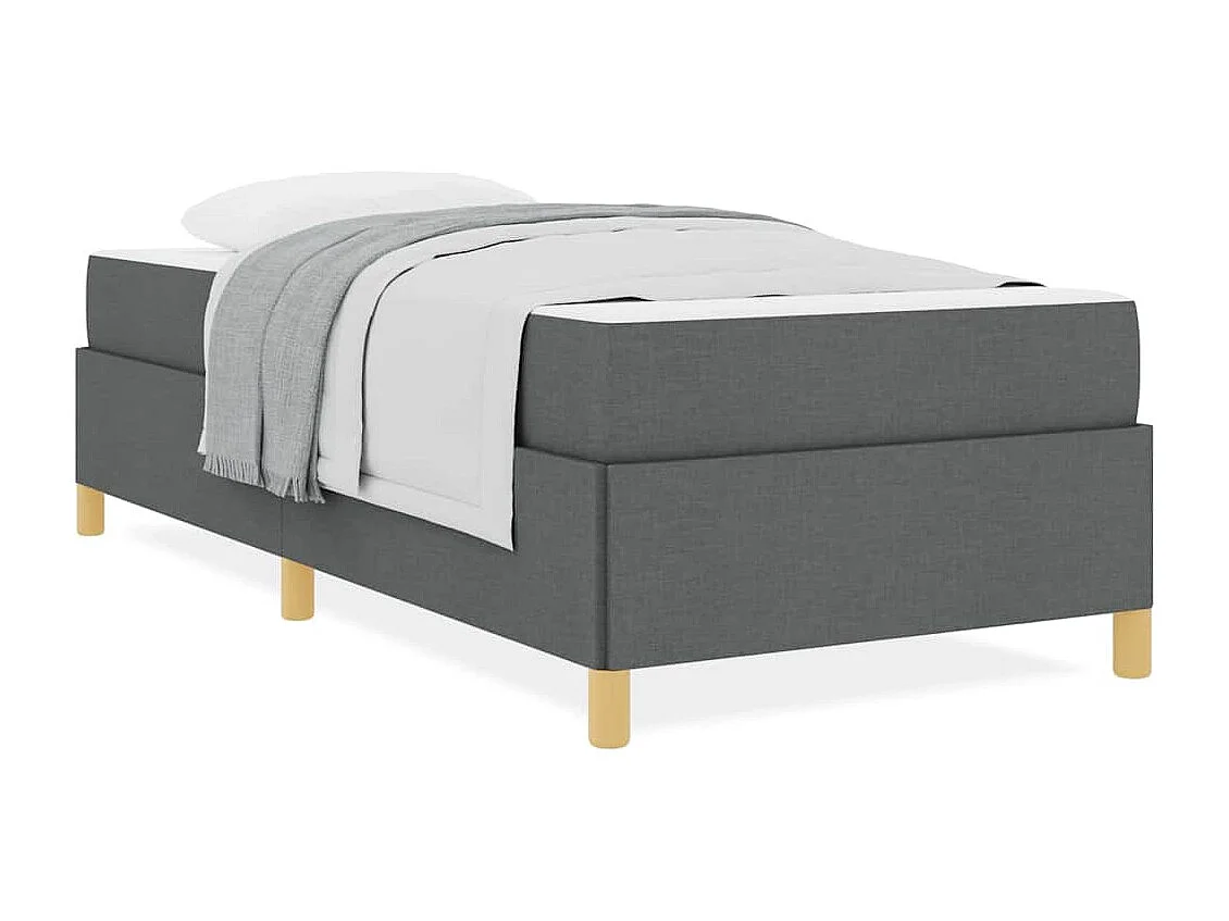 Cama Box com colchão Cinzento escuro 100 x 200 cm tecido